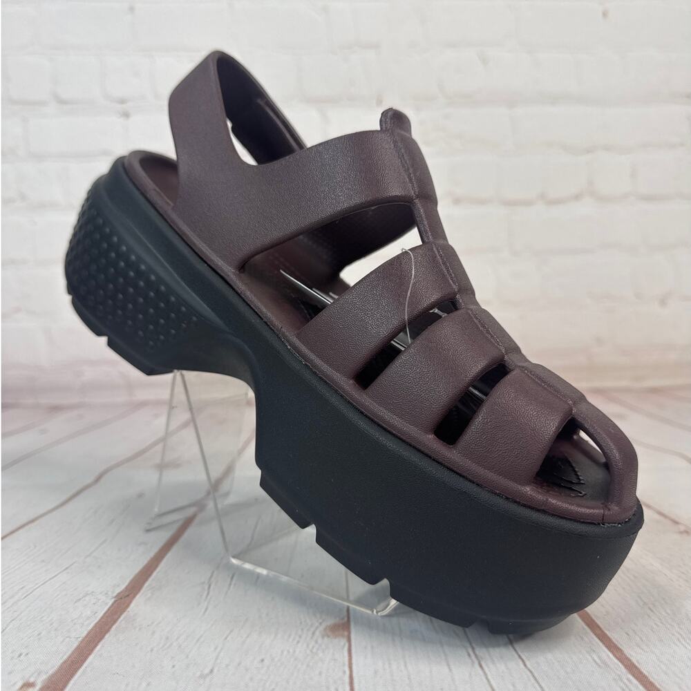 Crocs Stomp Platform Fisherman Mocha High Sandals Women’s Size 8 (209938-2ZH) - Picture 2 of 9